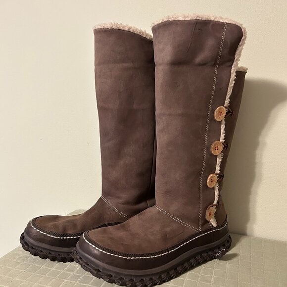 Nike Valenka Shearling Lined Puddle Proof Winter Boots - Soft Brown Size 8.5 + 9 - Picture 2 of 10